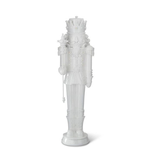 White Resin LED Nutcracker Soldier