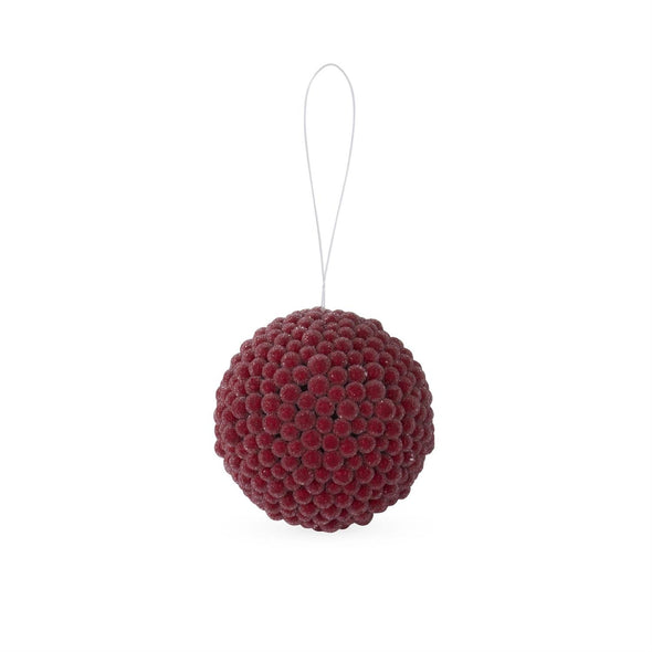 Icy Red Berry Ball Ornament