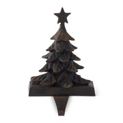 Resin Bronze Christmas Tree Stocking Holder