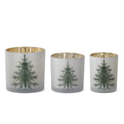 Frosted White Glass Christmas Tree Container