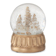 Gold & Cream Winter Scene Musical Snow Globe