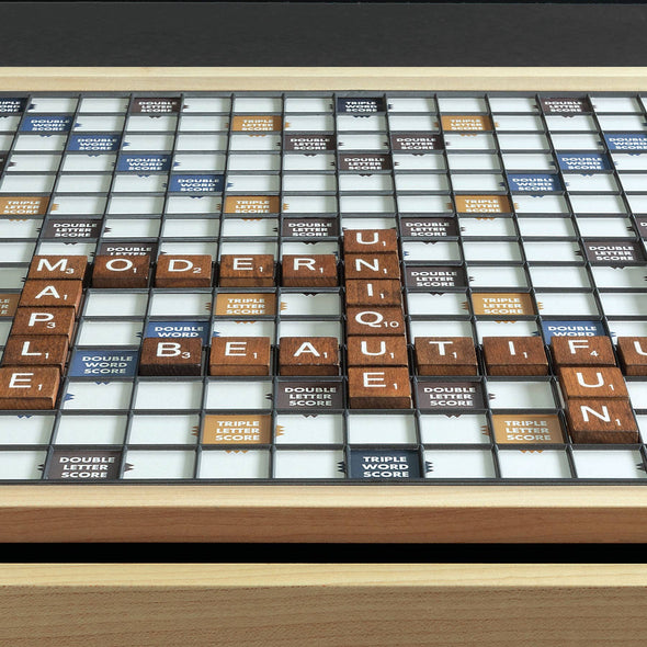 Scrabble Luxe Maple with Rotating Gameboard