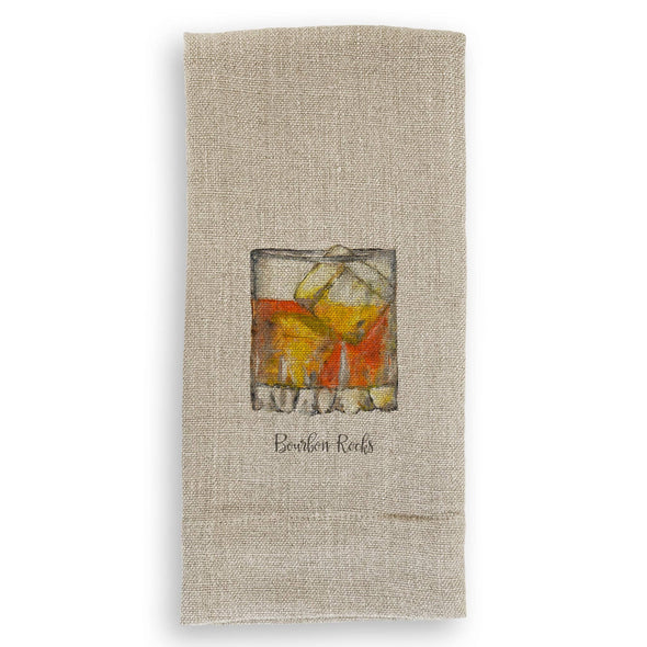 Bourbon Rocks Dishtowel (no words)