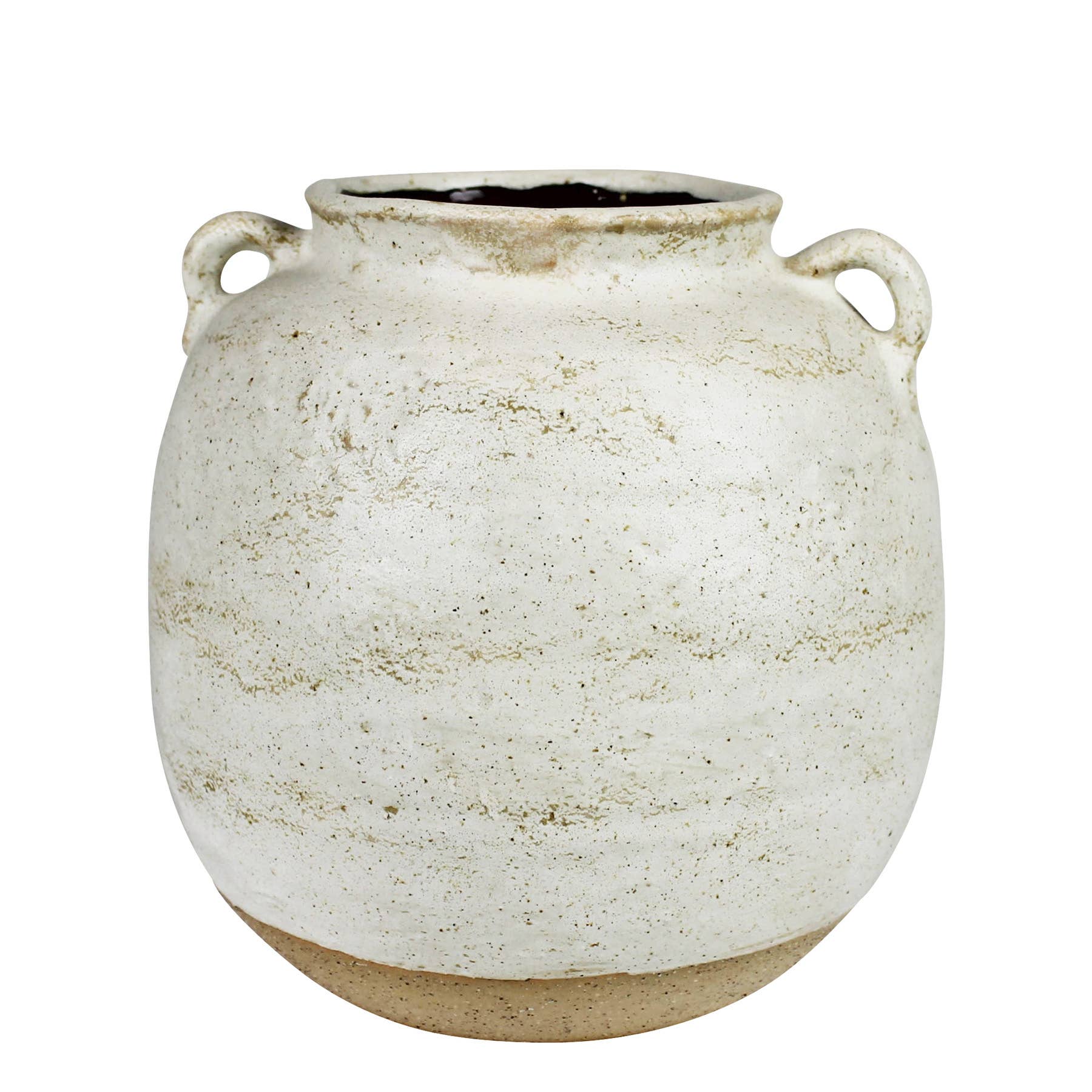 Pot with Handles, Ceramic, White - Sm