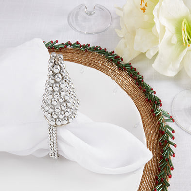 Beaded Christmas Tree Napkin Ring