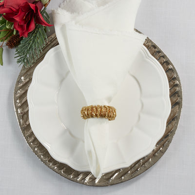 Gold Beaded Napkin Ring