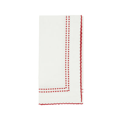 Red Embroidered Border Napkin