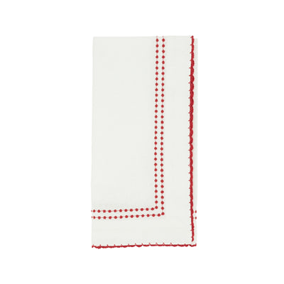 Red Embroidered Border Napkin