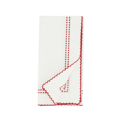 Red Embroidered Border Napkin