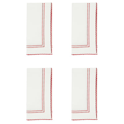 Red Embroidered Border Napkin