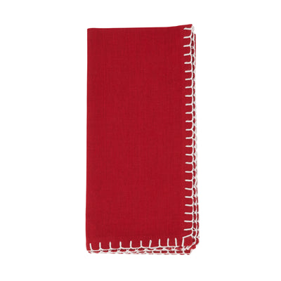 Red Whip Stitched Design Napkin