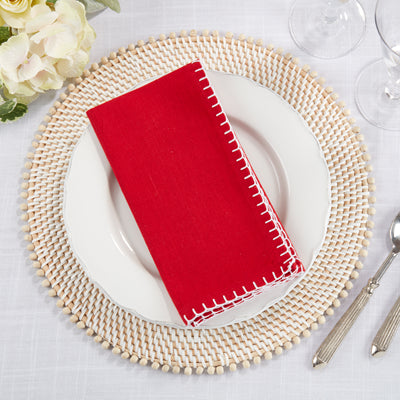 Red Whip Stitched Design Napkin