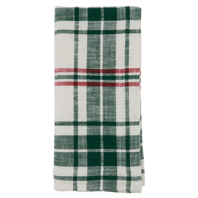 White & Green Plaid Napkin