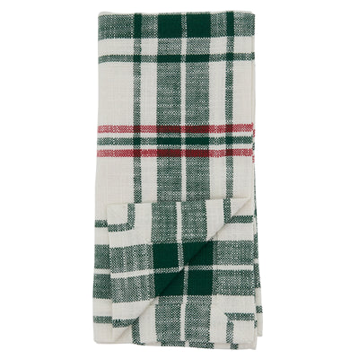 White & Green Plaid Napkin