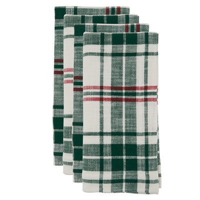 White & Green Plaid Napkin