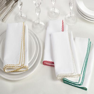 Red Whip Stitched Coaktail Napkin