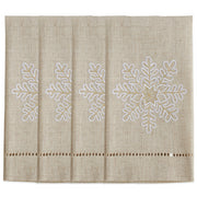 Embroidered and Hemstitched Snowflake Guest Towel