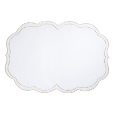 Embroidered Polka Dot Scalloped Border Placemat