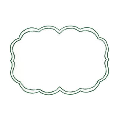 Embroidered Polka Dot Scalloped Border Placemat