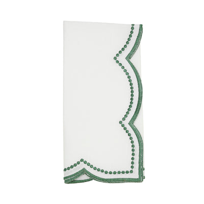 Embroidered Polka Dot Scalloped Border Napkin