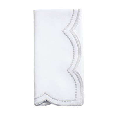 Embroidered Polka Dot Scalloped Border Napkin