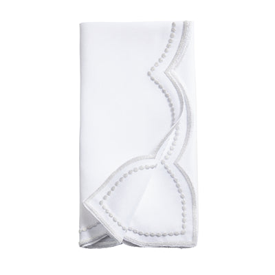 Embroidered Polka Dot Scalloped Border Napkin