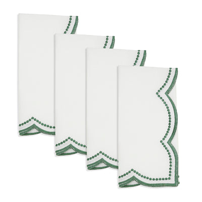 Embroidered Polka Dot Scalloped Border Napkin