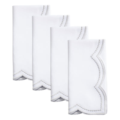 Embroidered Polka Dot Scalloped Border Napkin