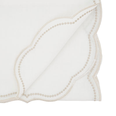 Embroidered Polka Dot Scalloped Border Runner
