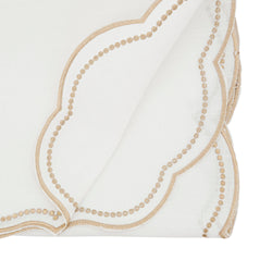 Embroidered Polka Dot Scalloped Border Runner