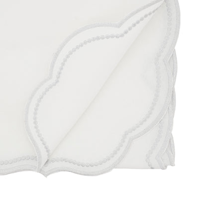 Embroidered Polka Dot Scalloped Border Runner