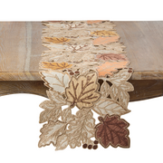 Embroidered Leaves Runner