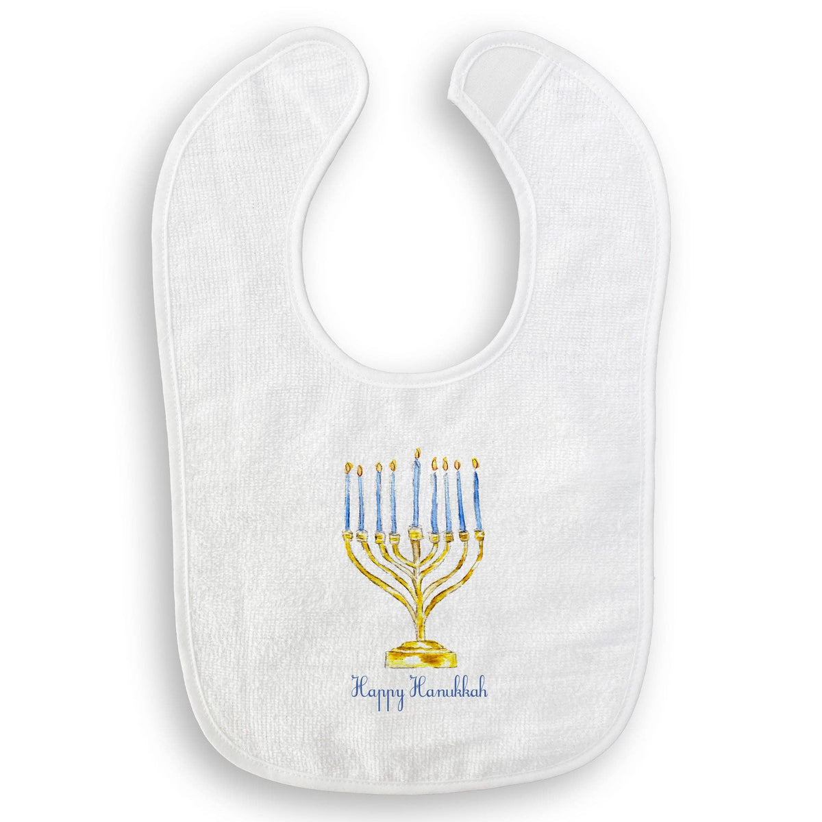Menorah with Happy Hanukkah: White Square Pillow / Remove Words / -