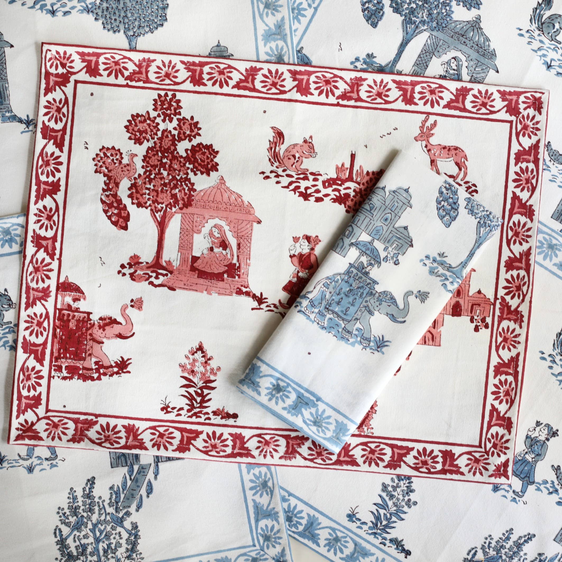 RAJ Blue Napkin (s/4)