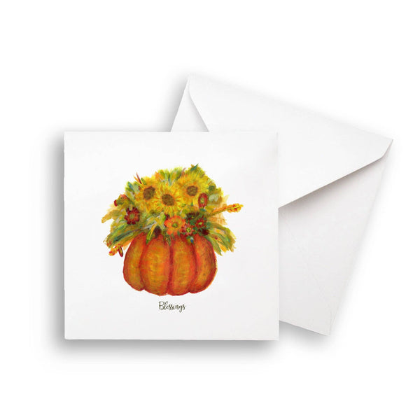 Pumpkin with Fall Flowers Guest Towel