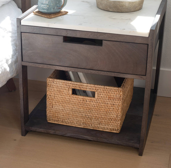 Artifacts Rattan™ Square Storage Basket With Handles: Honey Brown