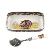 Turkey Cranberry Dish with Slotted Spoon