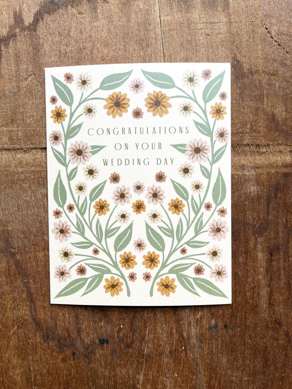 Congratulations On Your Wedding Floral Greeting Card