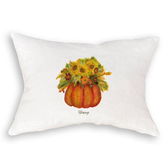 Pumpkin with Fall Flowers Guest Towel