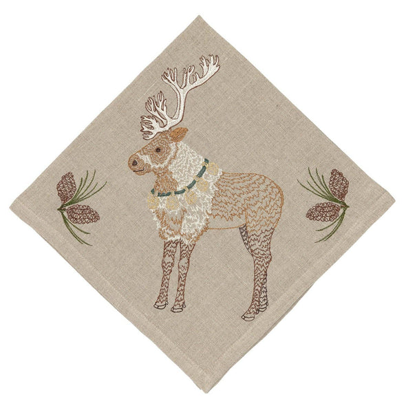 Christmas Cheer Reindeer Dinner Napkin