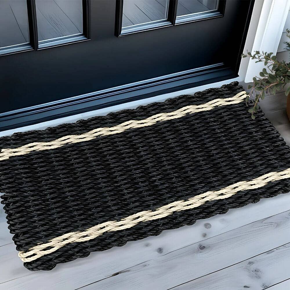 Lobster Rope Doormat: Black/Tan: 24x36