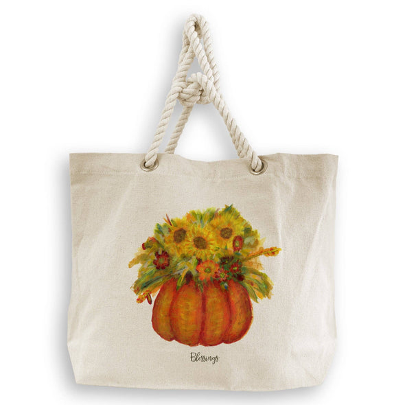 Pumpkin with Fall Flowers Guest Towel