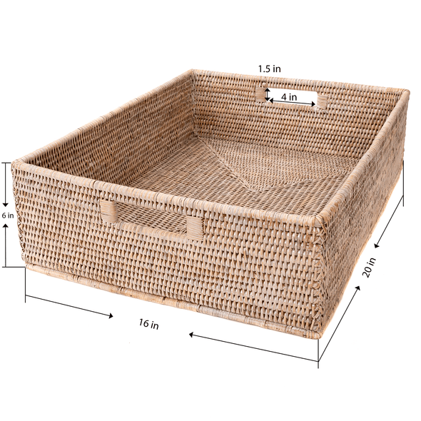Artifacts Rattan™ Rectangular Storage Basket: Honey Brown