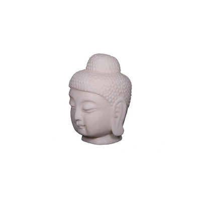 White Marble Buddha Head Statue Home Decor Lily's Living   