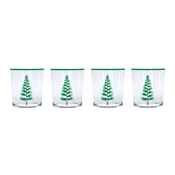 Woodland Trees Double Old Fashion Glasses