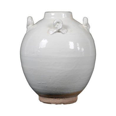 White Vintage Jar with Four Handles