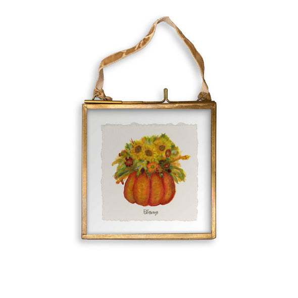 Pumpkin with Fall Flowers Guest Towel