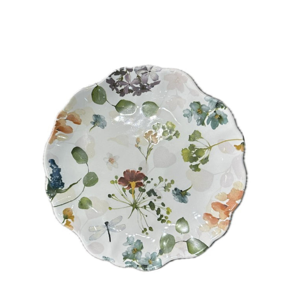 Botanical Scalloped Salad Plate