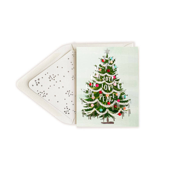 Tinsel Christmas Tree Greeting Card