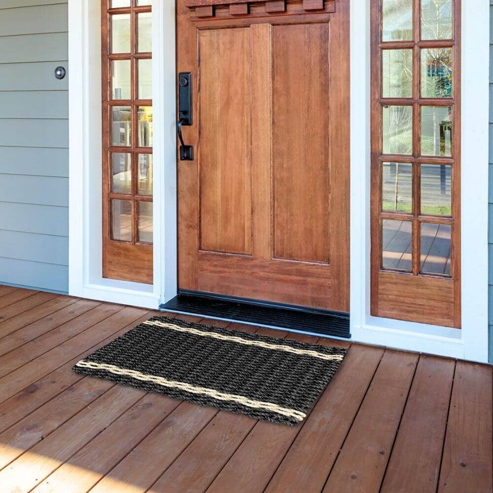 Lobster Rope Doormat: Black/Tan: 24x36